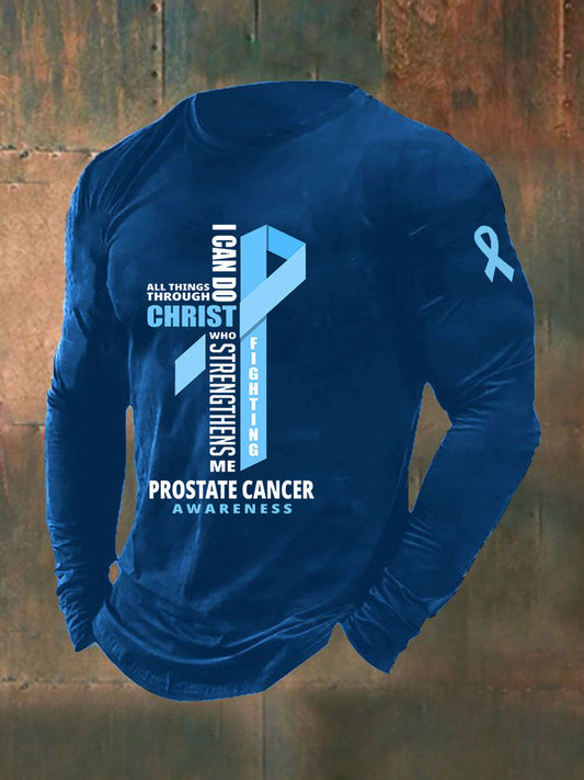 Men's Prostate Cancer Awareness Print Casual T-Shirt