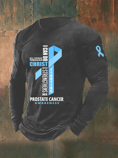 Men's Prostate Cancer Awareness Print Casual T-Shirt