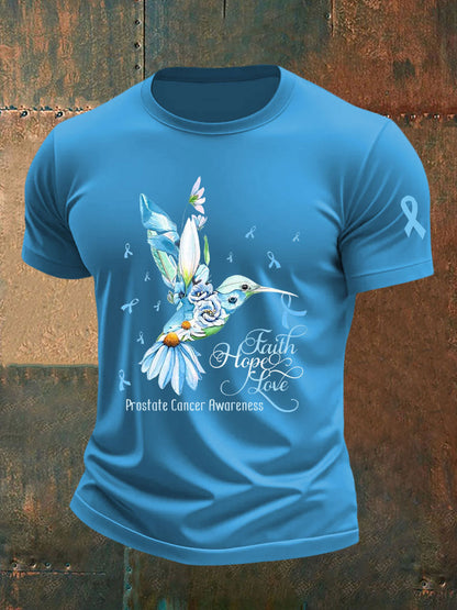 Men's Prostate Cancer Awareness Print Casual T-Shirt