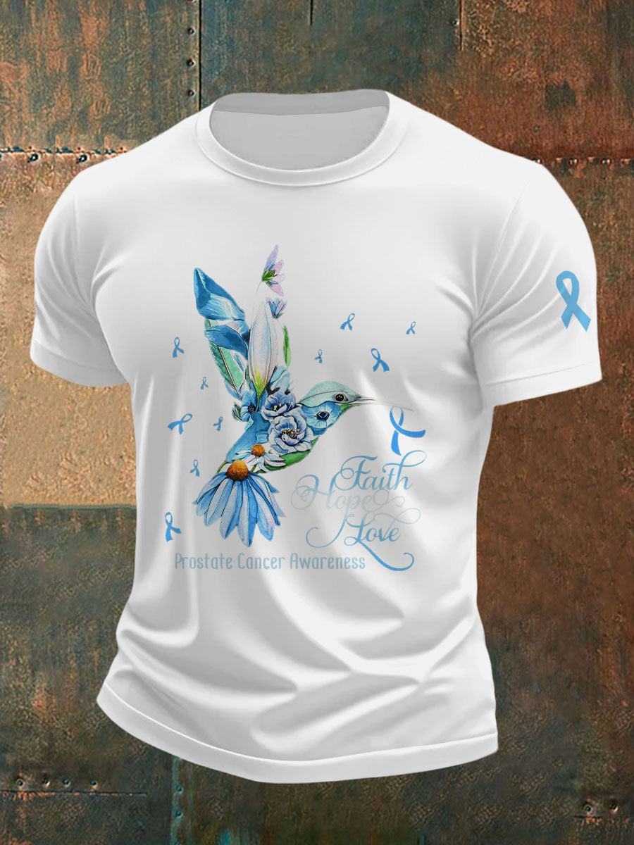 Men's Prostate Cancer Awareness Print Casual T-Shirt