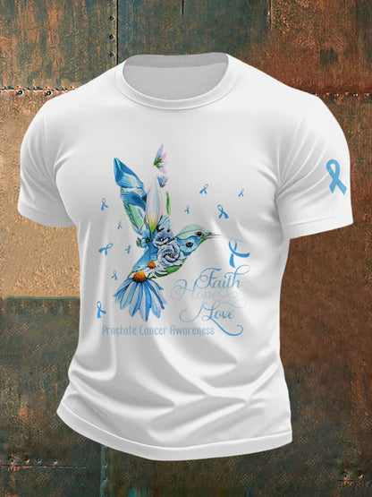 Men's Prostate Cancer Awareness Print Casual T-Shirt