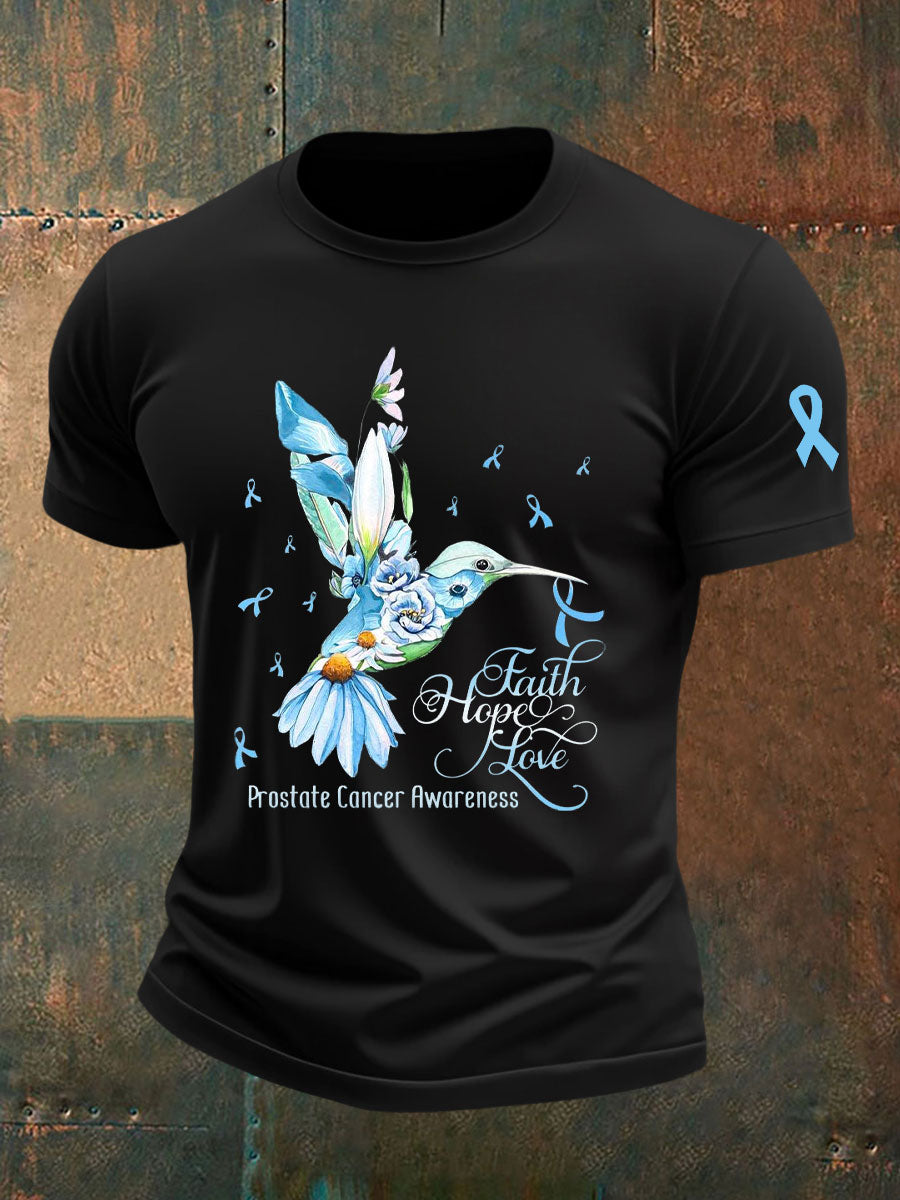 Men's Prostate Cancer Awareness Print Casual T-Shirt