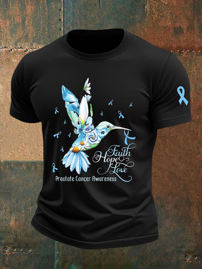 Men's Prostate Cancer Awareness Print Casual T-Shirt