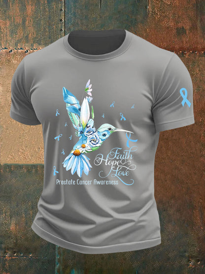 Men's Prostate Cancer Awareness Print Casual T-Shirt