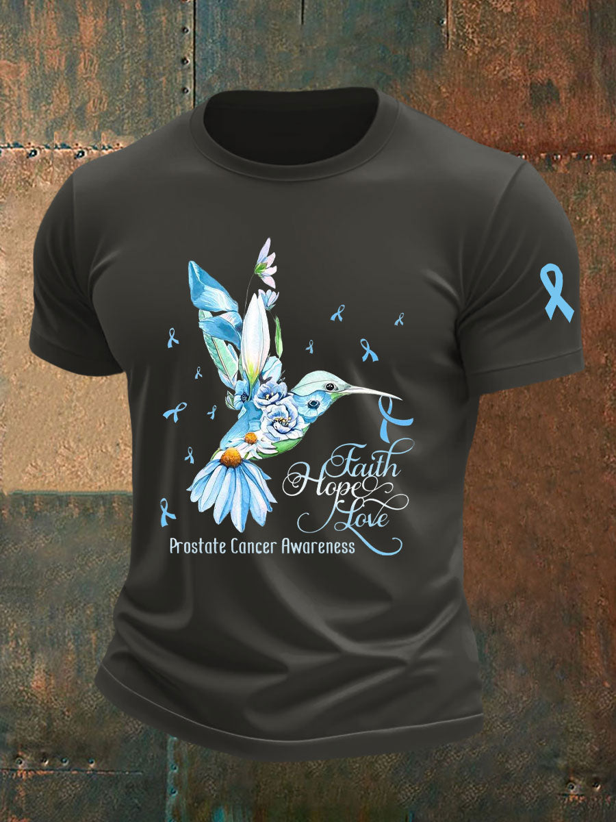 Men's Prostate Cancer Awareness Print Casual T-Shirt
