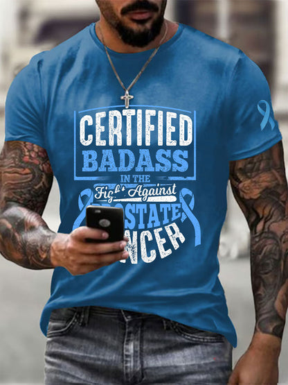 Men's Prostate Cancer Awareness Print Casual T-Shirt