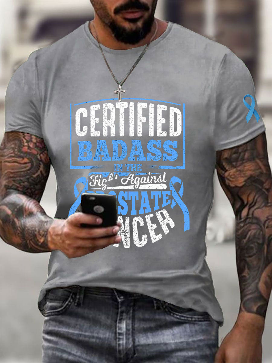 Men's Prostate Cancer Awareness Print Casual T-Shirt