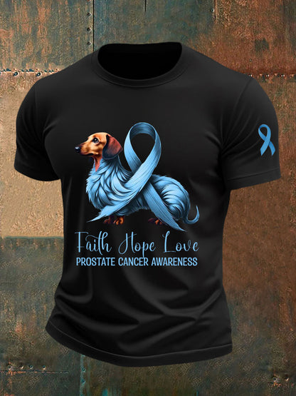 Men's Prostate Cancer Awareness Print Casual T-Shirt