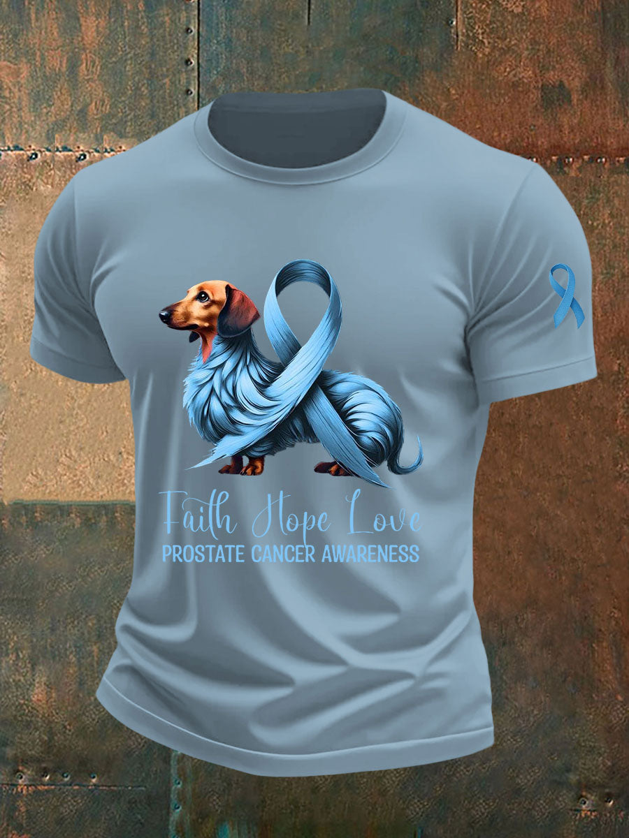 Men's Prostate Cancer Awareness Print Casual T-Shirt