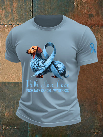 Men's Prostate Cancer Awareness Print Casual T-Shirt