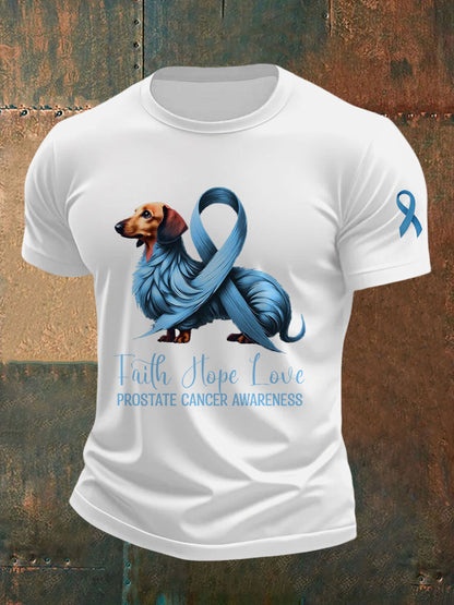Men's Prostate Cancer Awareness Print Casual T-Shirt