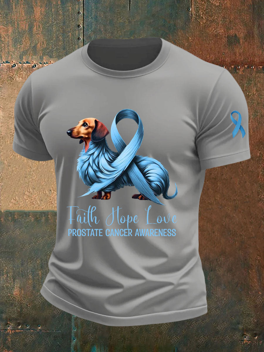 Men's Prostate Cancer Awareness Print Casual T-Shirt