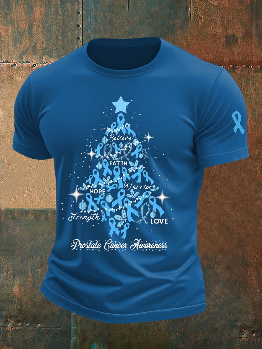 Men's Prostate Cancer Awareness Print Casual T-Shirt