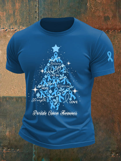 Men's Prostate Cancer Awareness Print Casual T-Shirt