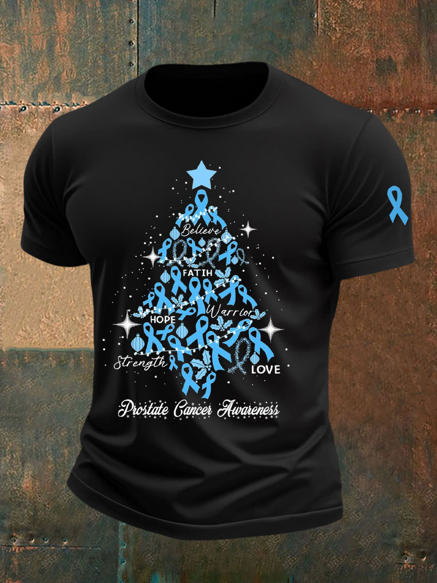Men's Prostate Cancer Awareness Print Casual T-Shirt