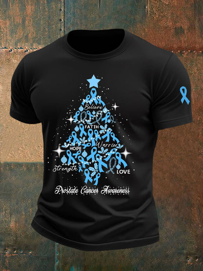 Men's Prostate Cancer Awareness Print Casual T-Shirt