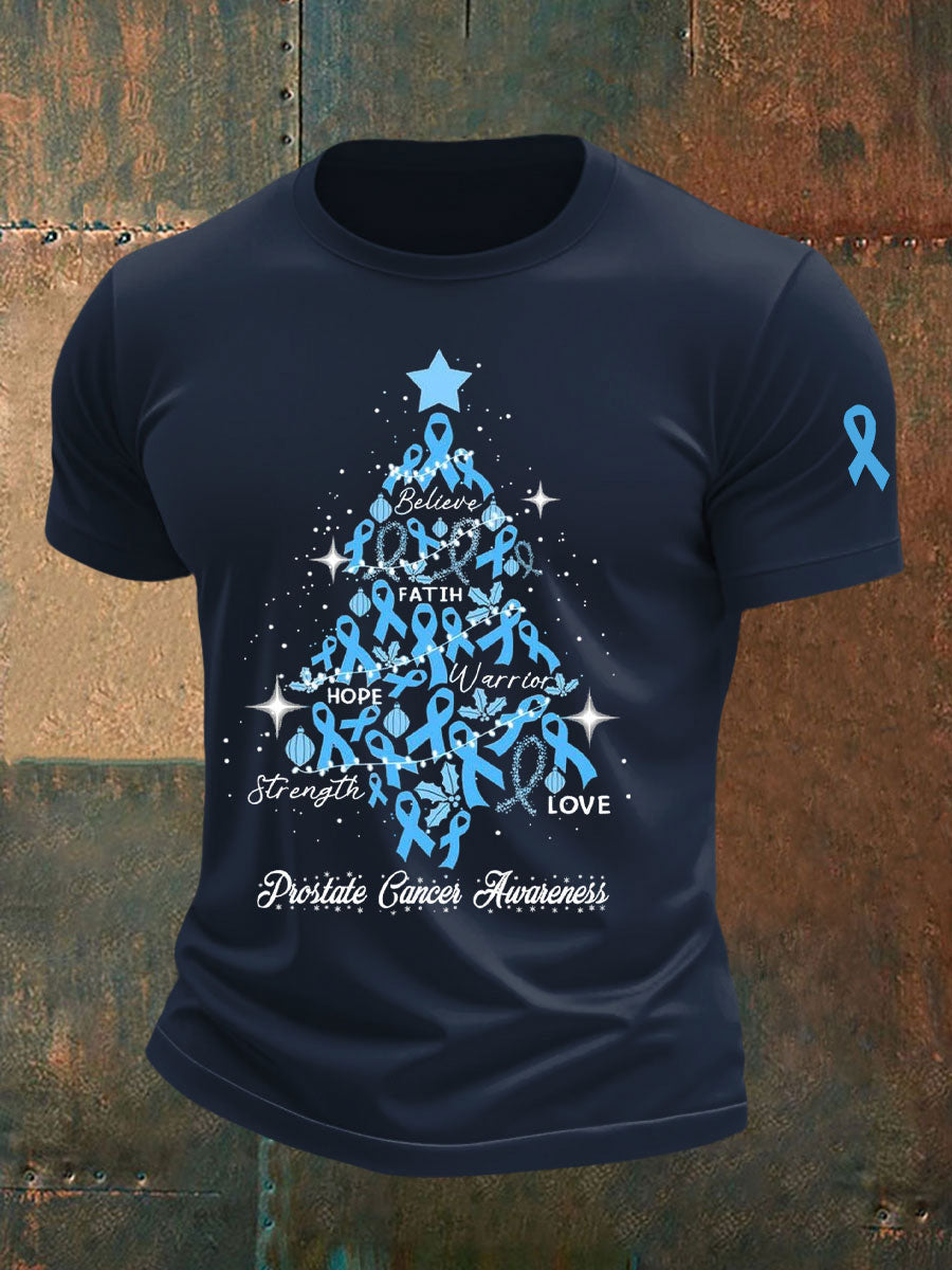 Men's Prostate Cancer Awareness Print Casual T-Shirt