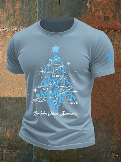 Men's Prostate Cancer Awareness Print Casual T-Shirt