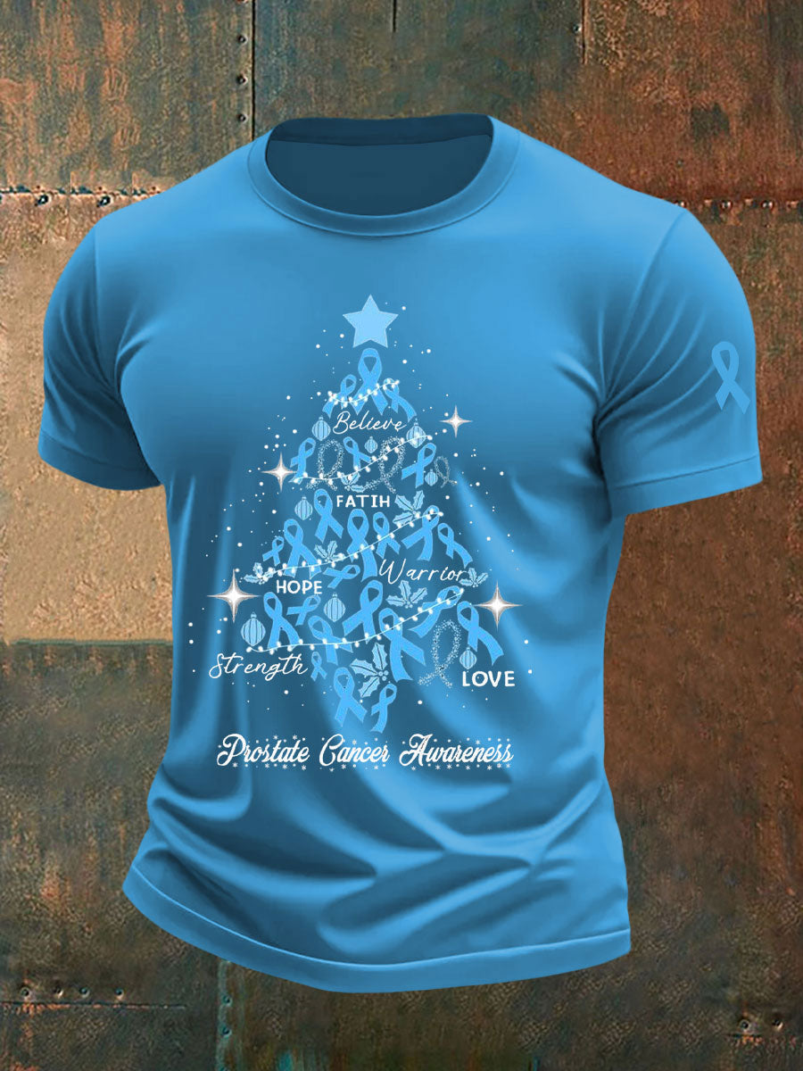 Men's Prostate Cancer Awareness Print Casual T-Shirt
