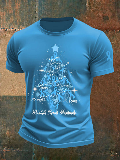Men's Prostate Cancer Awareness Print Casual T-Shirt