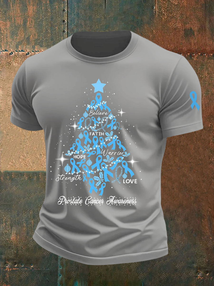 Men's Prostate Cancer Awareness Print Casual T-Shirt