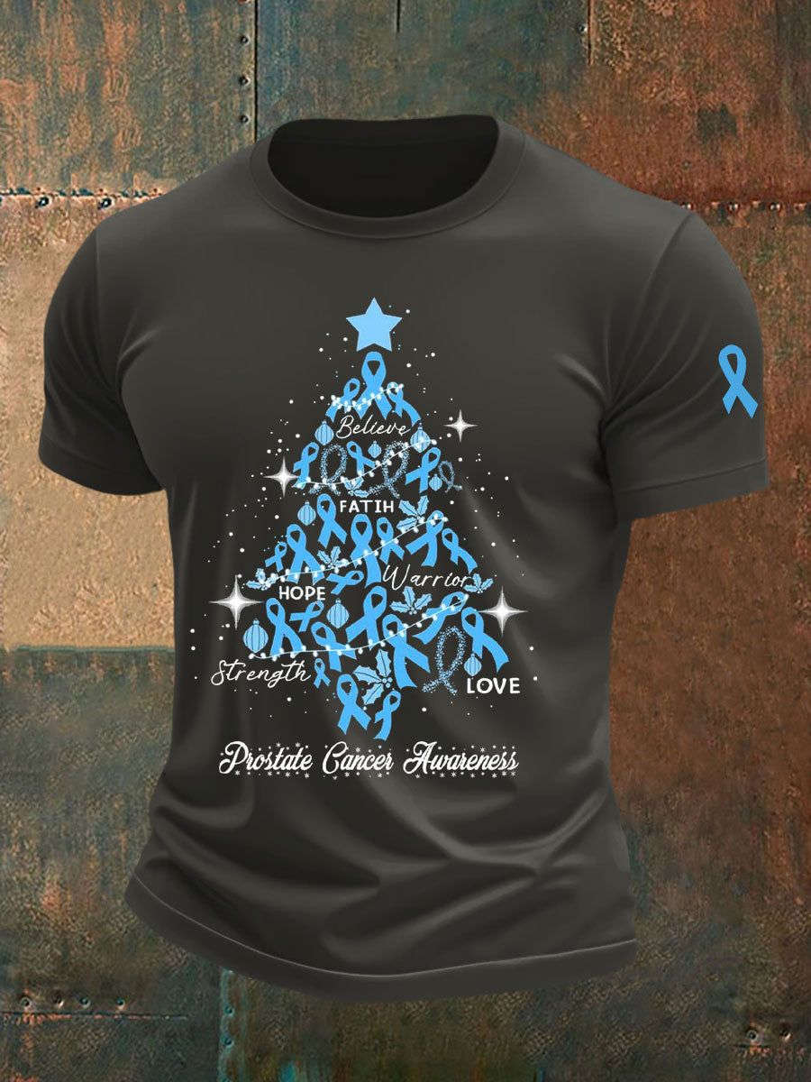Men's Prostate Cancer Awareness Print Casual T-Shirt