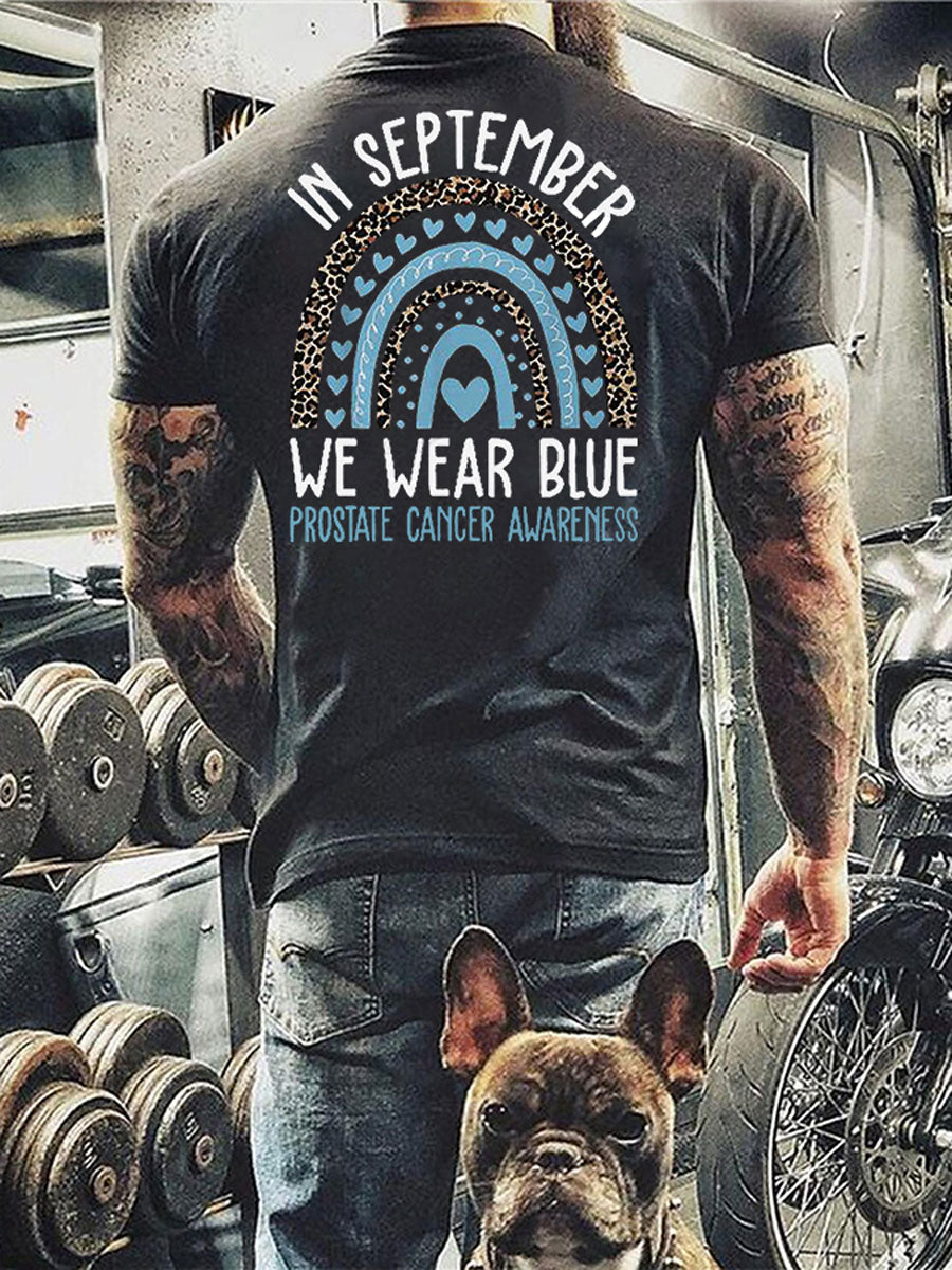 Men's Prostate Cancer Awareness Print Casual T-Shirt