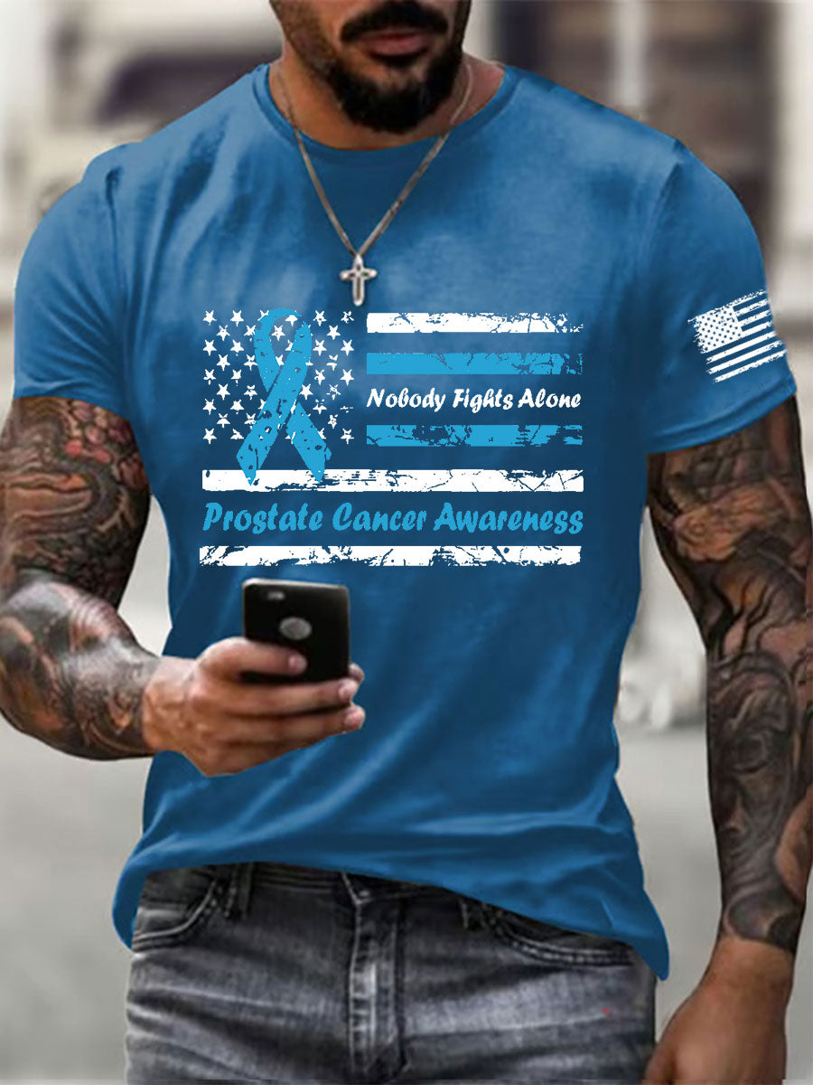 Men's Prostate Cancer Awareness Print Casual T-Shirt