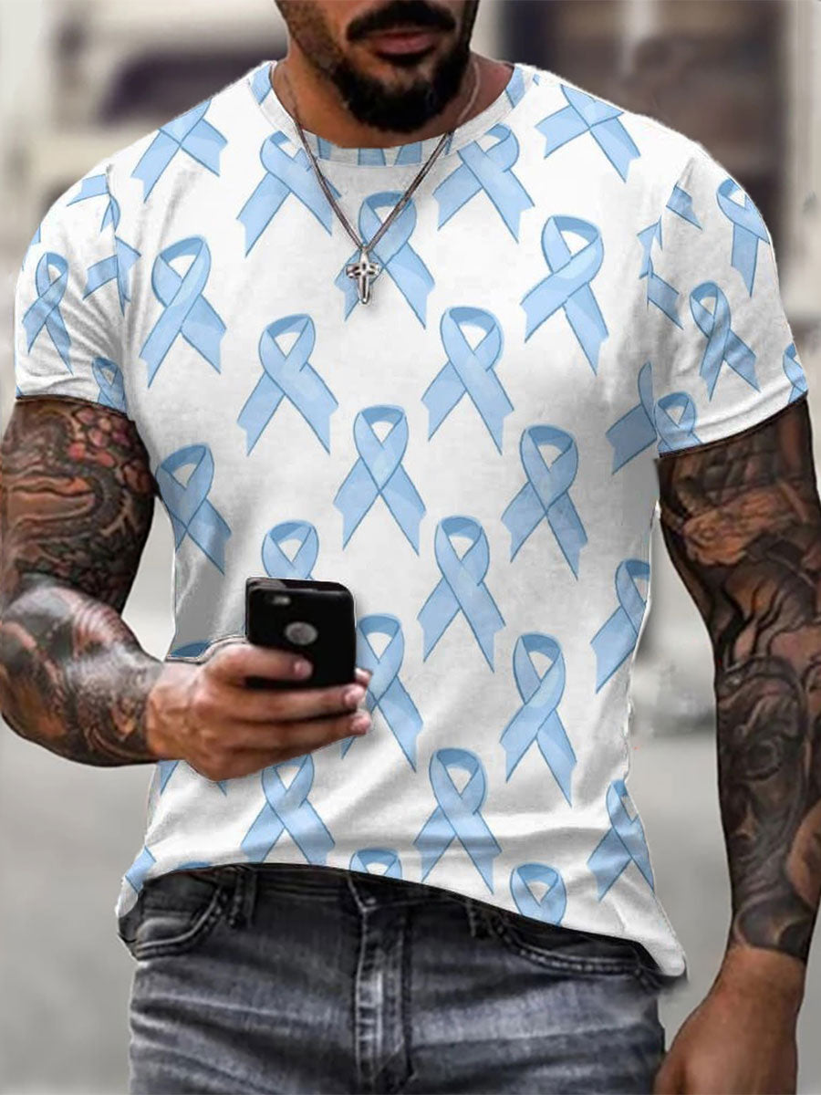 Men's Prostate Cancer Blue Ribbon T-Shirts