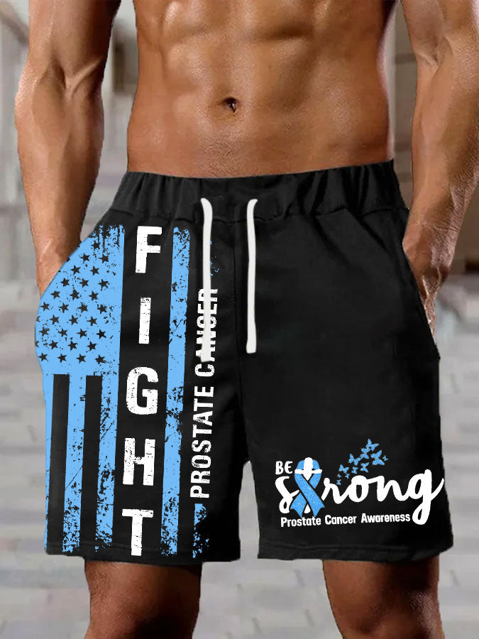 Men's Prostate Cancer Awareness Print Casual Shorts