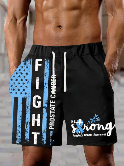 Men's Prostate Cancer Awareness Print Casual Shorts