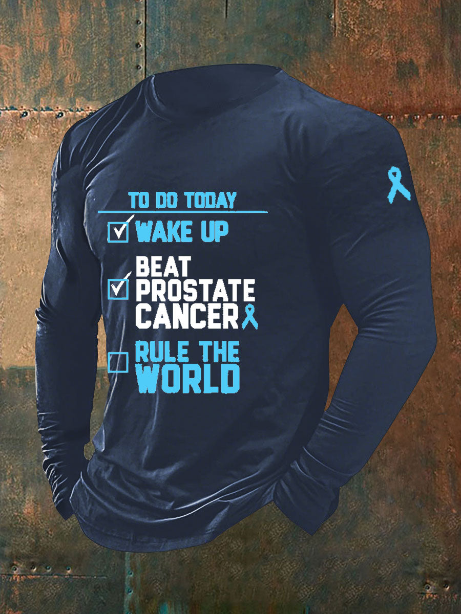 Men's Prostate Cancer Awareness Print Casual T-Shirt