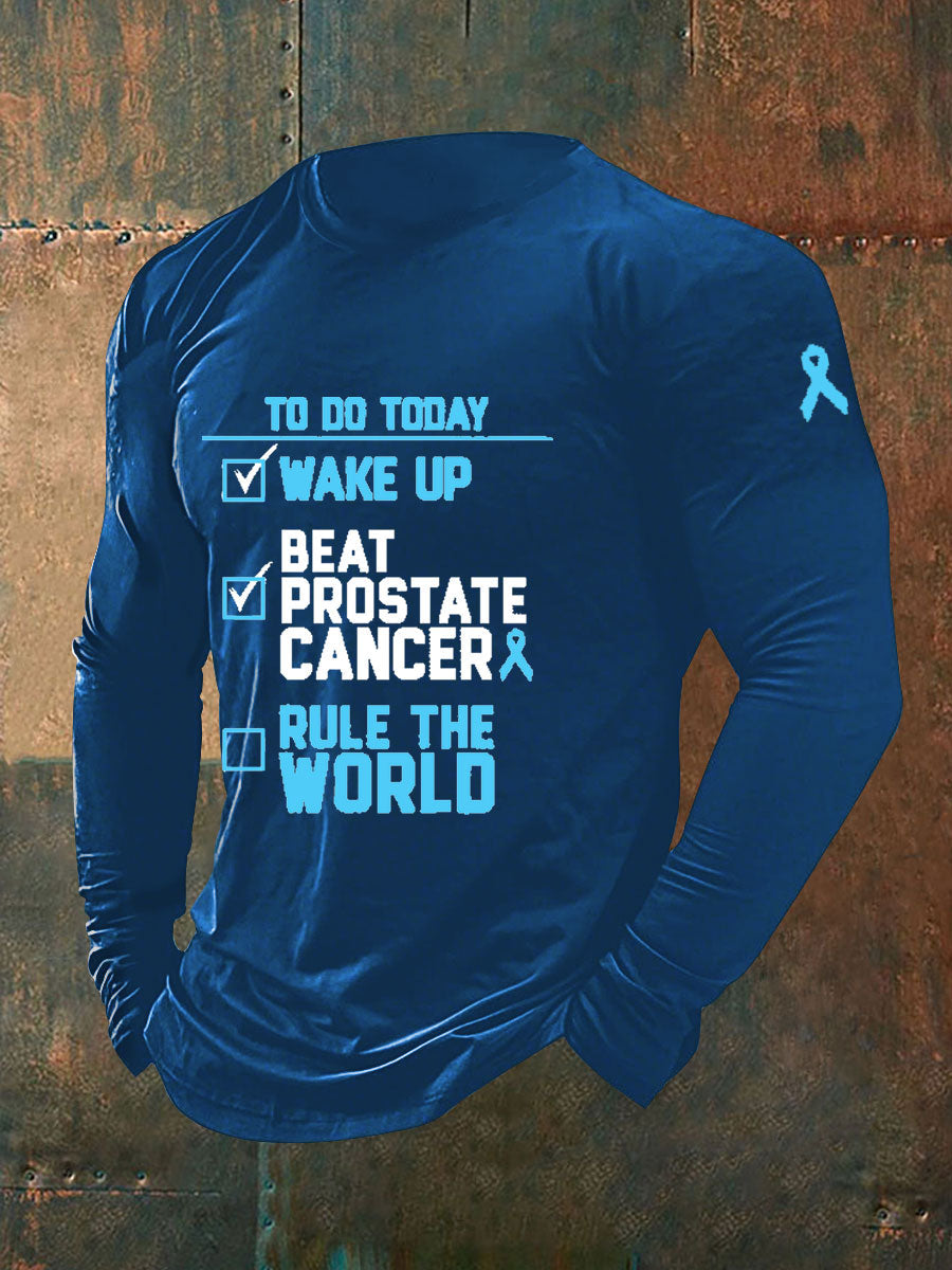 Men's Prostate Cancer Awareness Print Casual T-Shirt