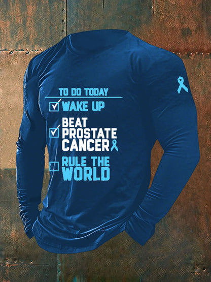Men's Prostate Cancer Awareness Print Casual T-Shirt