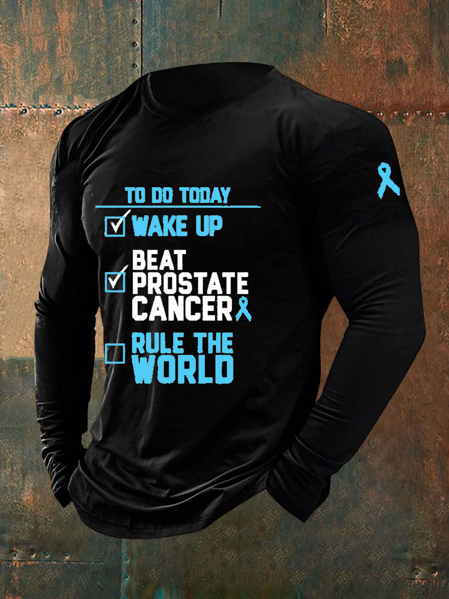 Men's Prostate Cancer Awareness Print Casual T-Shirt