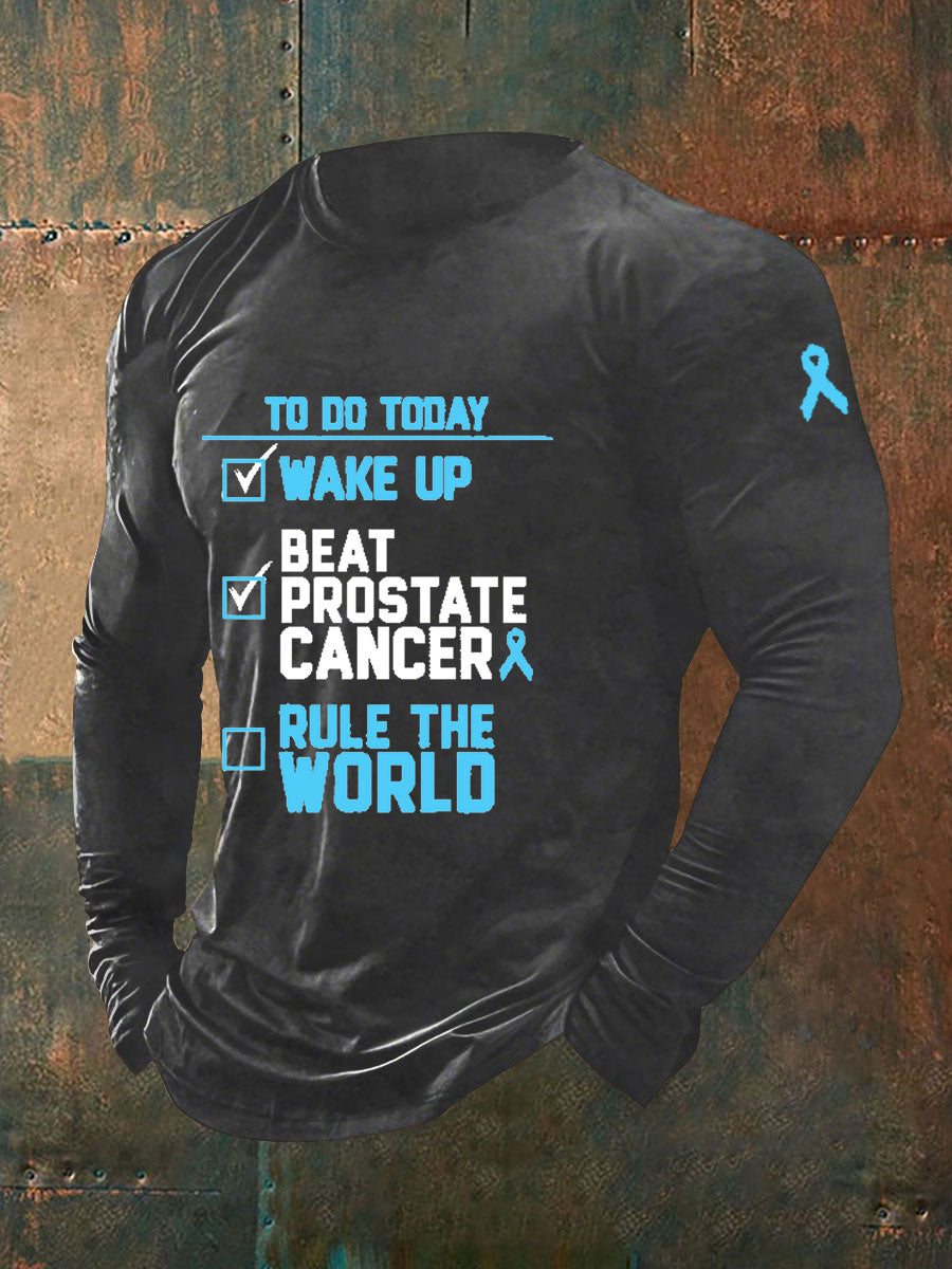 Men's Prostate Cancer Awareness Print Casual T-Shirt
