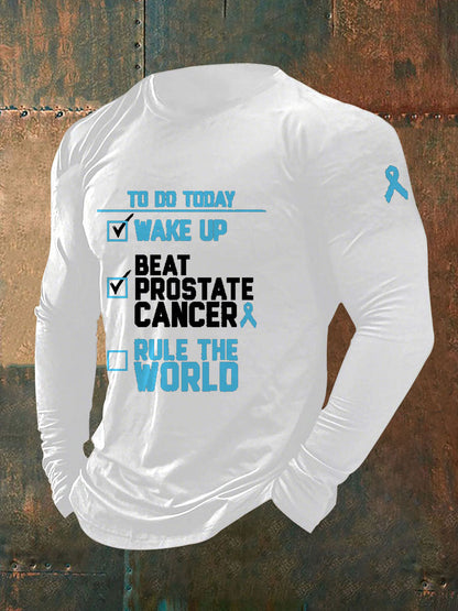 Men's Prostate Cancer Awareness Print Casual T-Shirt