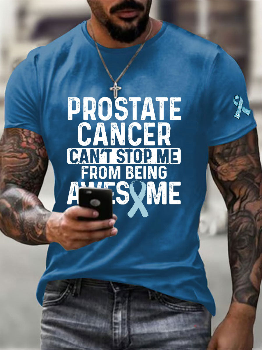 Men's Prostate Cancer Awareness Print Casual T-Shirt