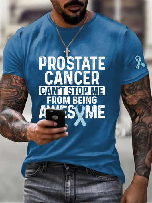 Men's Prostate Cancer Awareness Print Casual T-Shirt