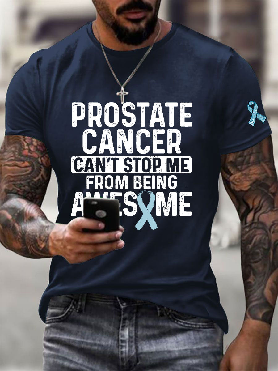 Men's Prostate Cancer Awareness Print Casual T-Shirt