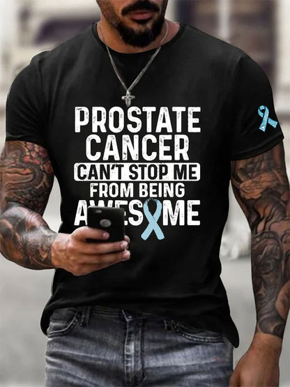 Men's Prostate Cancer Awareness Print Casual T-Shirt