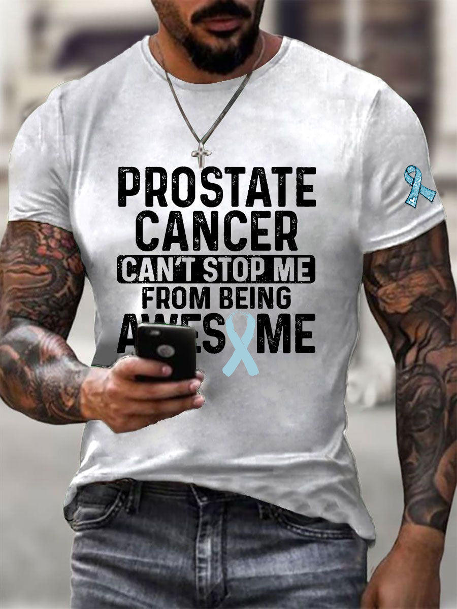 Men's Prostate Cancer Awareness Print Casual T-Shirt