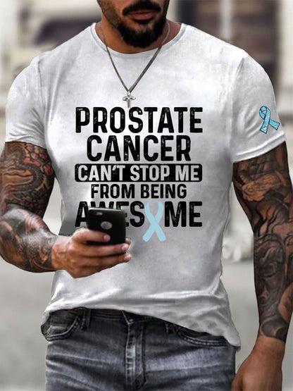 Men's Prostate Cancer Awareness Print Casual T-Shirt