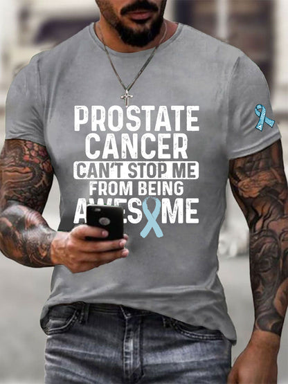 Men's Prostate Cancer Awareness Print Casual T-Shirt