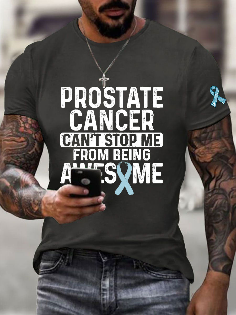 Men's Prostate Cancer Awareness Print Casual T-Shirt