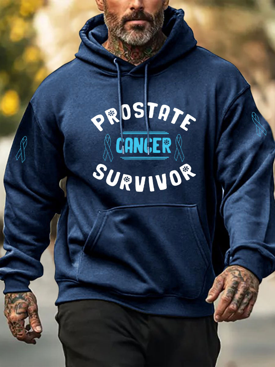 Men's Prostate Cancer Awareness Print Casual Hoodie