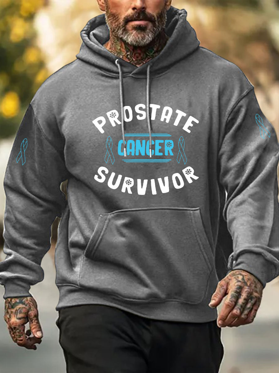 Men's Prostate Cancer Awareness Print Casual Hoodie