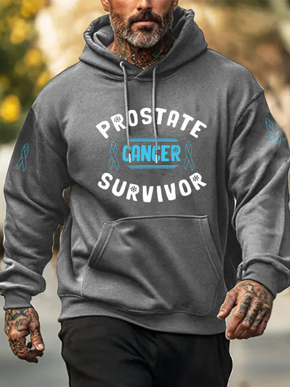 Men's Prostate Cancer Awareness Print Casual Hoodie