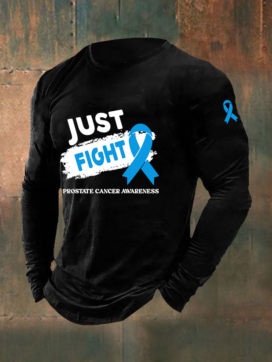 Men's Prostate Cancer Awareness Print Casual T-Shirt