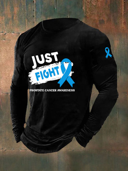 Men's Prostate Cancer Awareness Print Casual T-Shirt